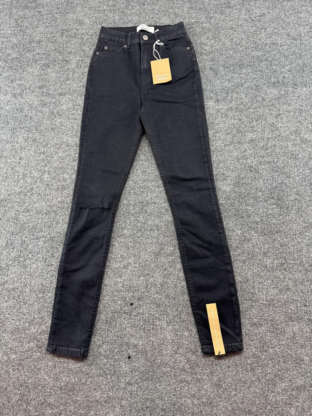 Reformation Jeans Womens 23 Faded Black Skinny Low Rise Charcoal Wash Denim